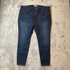 Madewell Petite Curvy High-Rise Skinny Blue Jeans in Hayes Wash Size 35P Women's